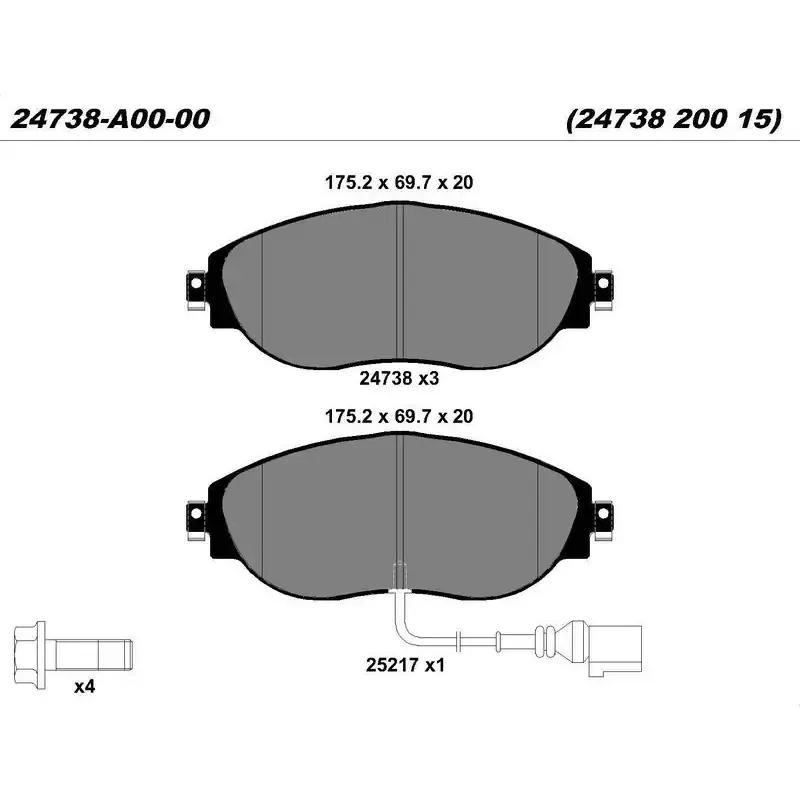 KALEB-24738-A00-00-KD13 Set placute frana,frana disc | Disponibil