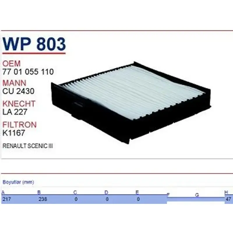 WUND-WP 803 Filtru, aer habitaclu - Cumpărături sigure