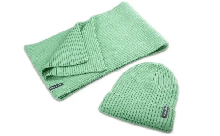 Retur ușor | Set Skoda caciula si fular knitted electric green