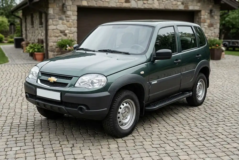 Se poate comanda | Chevrolet Niva 1998-2020 Praguri Laterale Allmond Black (2 buc, Aluminiu)