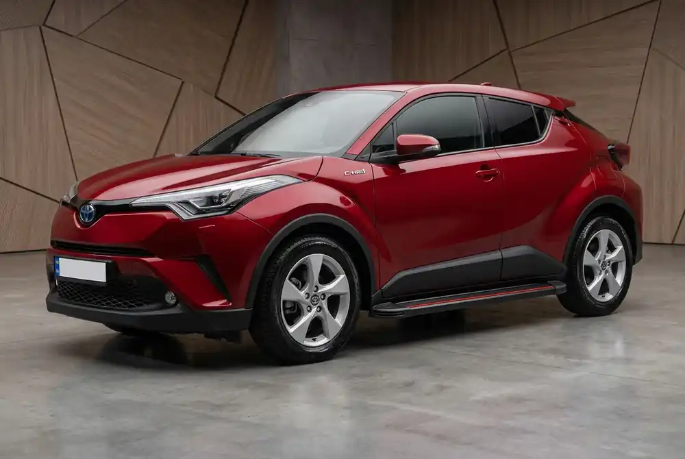 Ofertă pentru o perioadă limitată - Toyota C-HR 2016-2023 Praguri Laterale Maya Red (2 buc, Aluminiu)