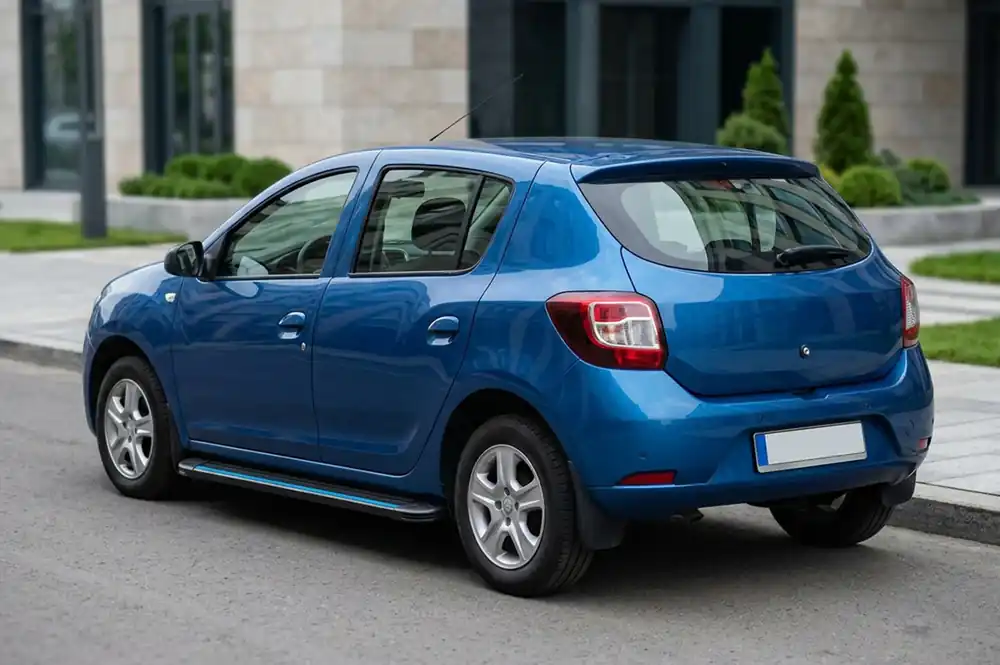 Noutate în gamă | Dacia Sandero 2013-2020 Praguri Laterale Maya Blue (2 buc, Aluminiu)