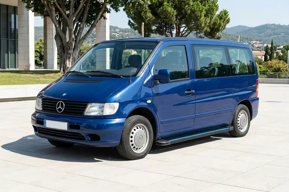 Acum disponibil | Mercedes Vito W638 1996-2003 Praguri Laterale Maya Blue (2 buc, Aluminiu)