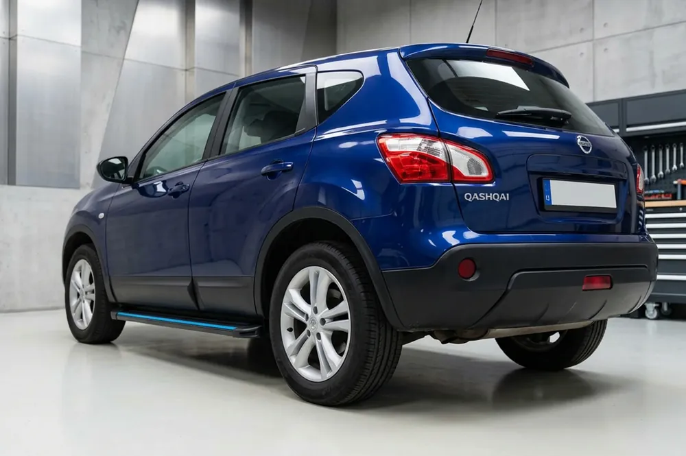 Disponibil | Nissan Qashqai 2007-2010 Praguri Laterale Maya Blue-Black (2 buc, Aluminiu)