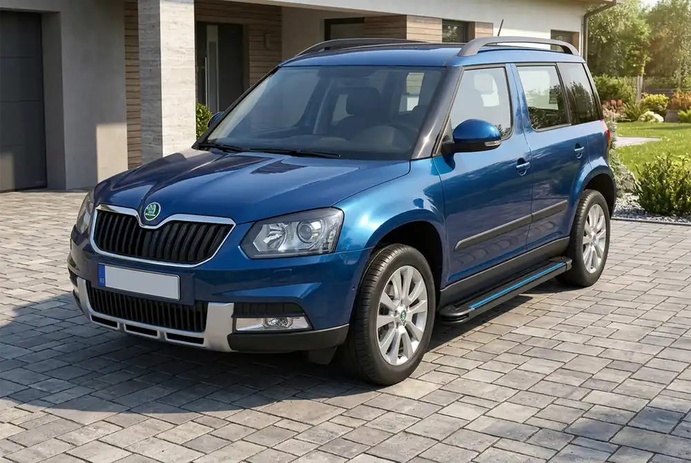Skoda Yeti 2009-2017 Praguri Laterale Maya Blue (2 buc, Aluminiu) | Stoc pe terminate