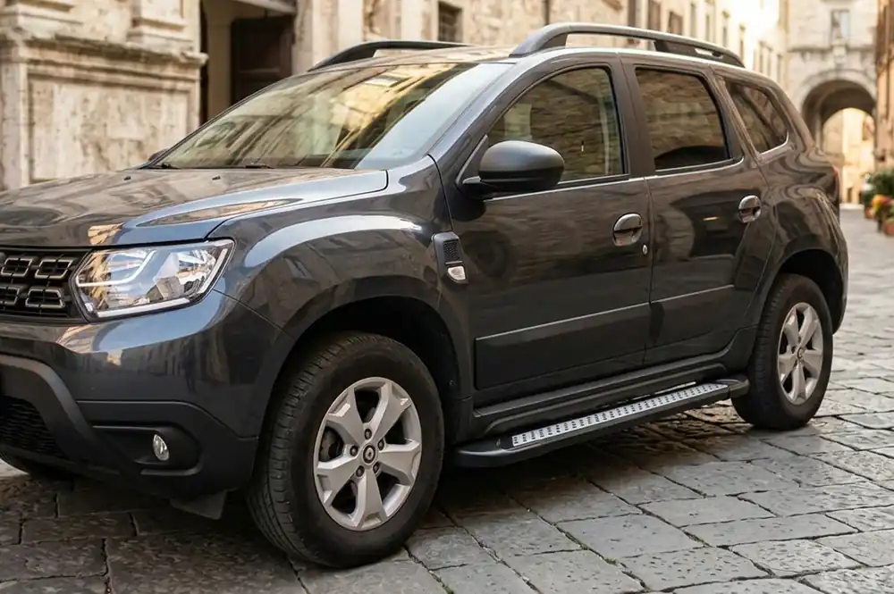 Renault Duster 2018-2024 Praguri Laterale New Vision Black (2 buc, Aluminiu) | Preț special