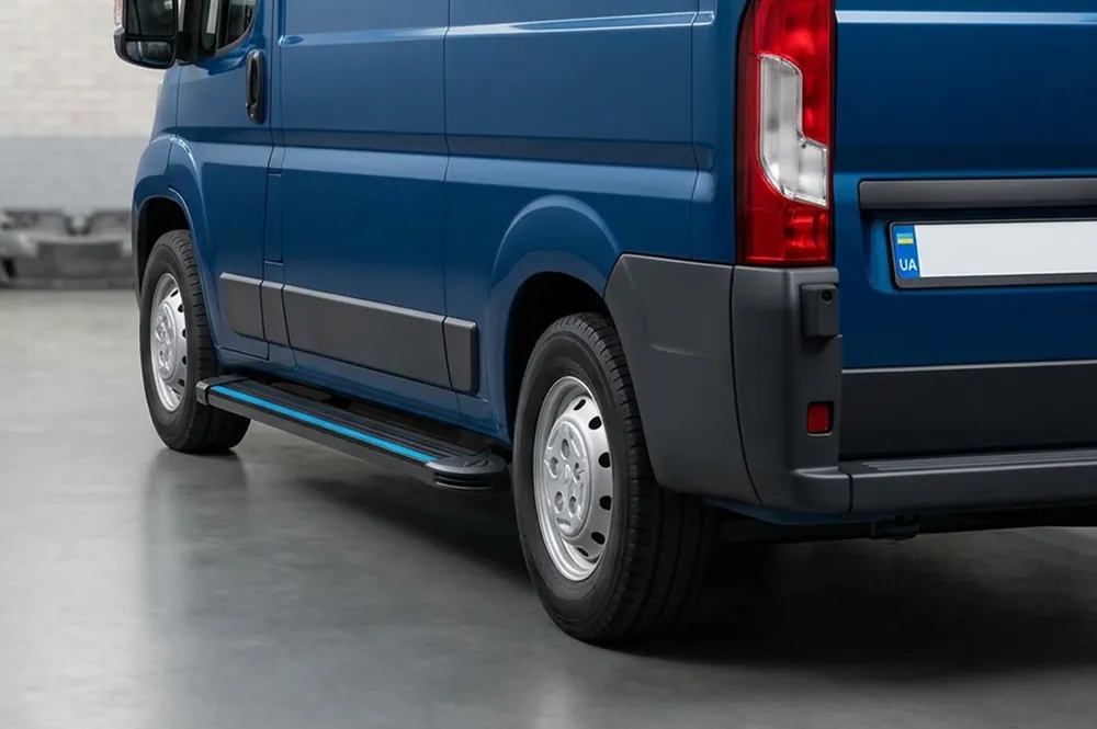 Citroen Jumper 2007-2025 Praguri Laterale Maya Blue (2 buc, Aluminiu) Ampatament Scurt - Nu rata oferta
