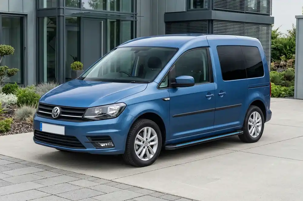 Volkswagen Caddy 2015-2020 Praguri Laterale Maya Blue (2 buc, Aluminiu) Baza Standard - Cumpără direct de la producător