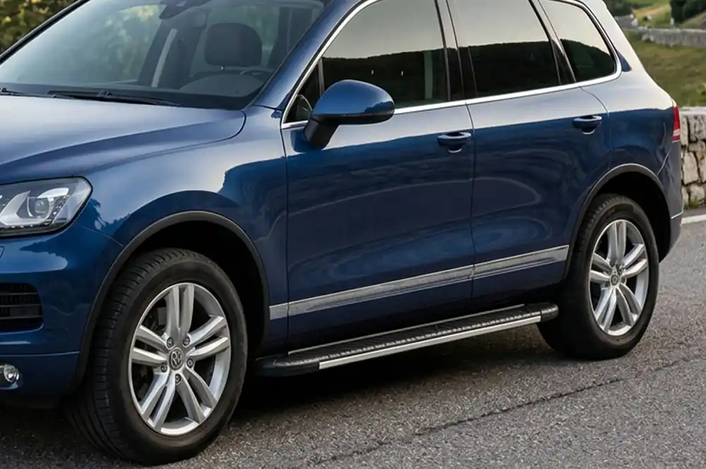 Economisește acum - Porsche Cayenne 2003–2010 Praguri laterale Bosphorus Grey (2 buc, aluminiu)