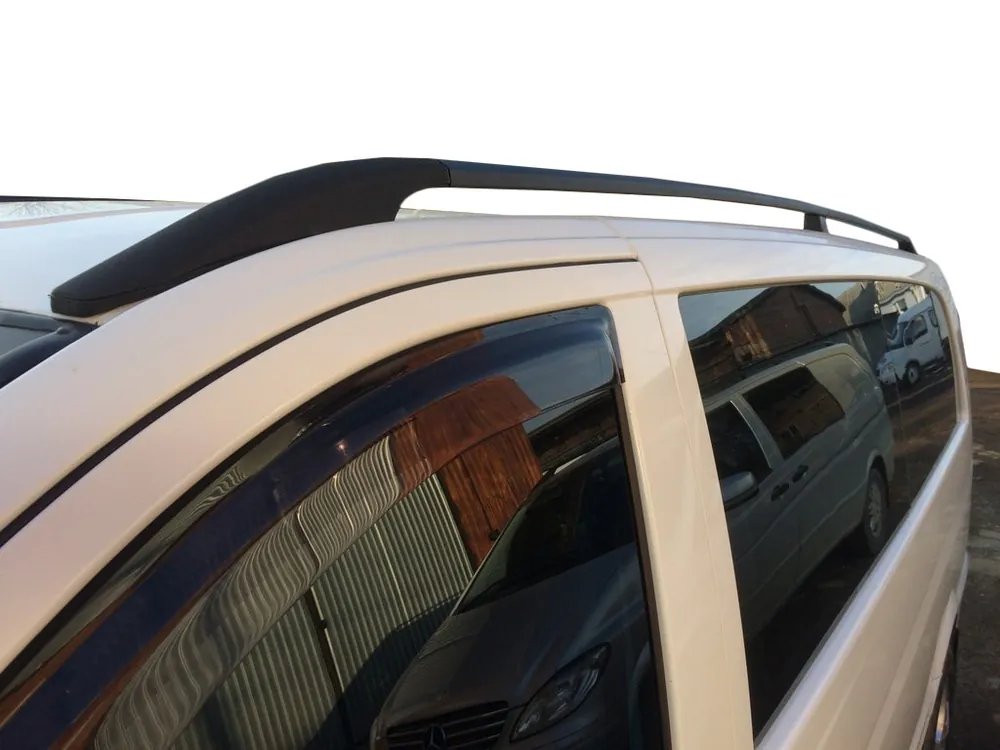 Mercedes Vito/V-class W447 2014- Bare longitudinale negre DDU (picioare plastic) Ampatament Scurt (SHORT) | Produs popular