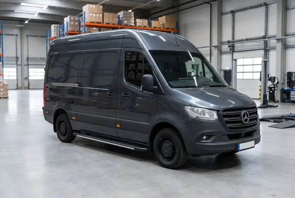 Produs adăugat recent - Mercedes Sprinter W907/W910 2018- Praguri laterale Bosphorus Grey (2 buc, aluminiu)