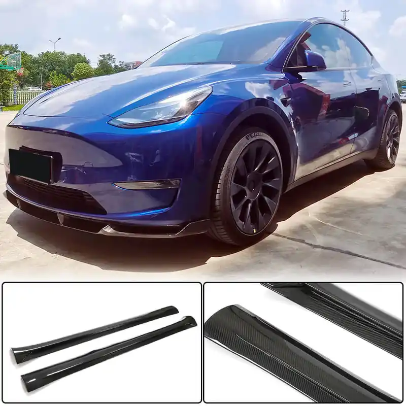 Noutate în gamă | Tesla Model Y 2020- Protectii praguri V2 (2020-2025, Carbon)