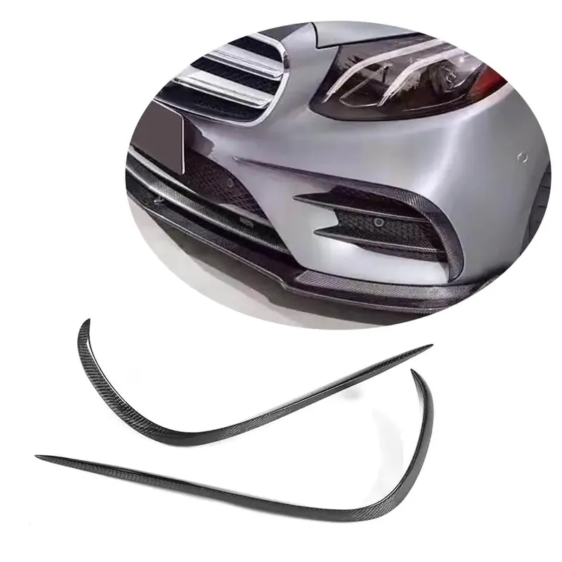 Calitate excelentă - Mercedes E-class W213 2016-2023 Extensii bara fata V2 (pentru E43 AMG 2016-2019, Carbon)