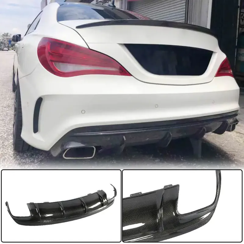 Pentru o perioadă limitată - Mercedes CLA C117 2013-2019 Difuzor bara spate pentru AMG-Line / CLA45 AMG 2017-2019, Carbon